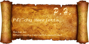 Péchy Henrietta névjegykártya