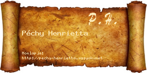 Péchy Henrietta névjegykártya
